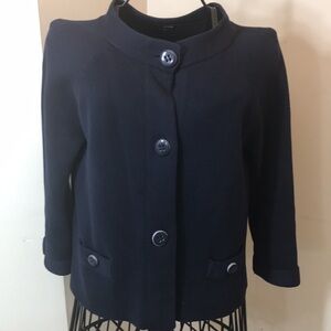 J. Crew Navy 3-Button Sweater Jacket with 2-Front Pockets